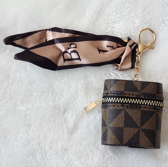Accessories - Elegant Designer Inspired Brown and Black Keychain Airpod Case Accessory